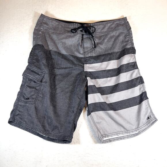 O'Neill Boardshort Men 34W Side Pocket Hook/Loop Fly & String Swim Beach Grey - Picture 1 of 15